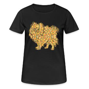 Pomeranian Geometric Tee - Women's Breathable T-Shirt - black - Front - AI Model Female 172 light (172cm)