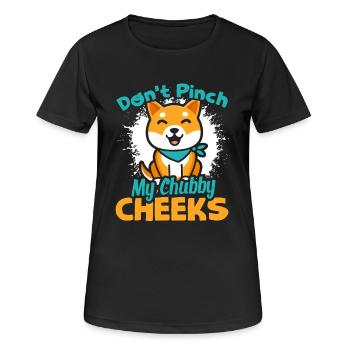 Shiba Inu Don't Pinch My Chubby Cheeks - Women's Breathable T-Shirt - black - Front - AI Model Female 172 light (172cm)