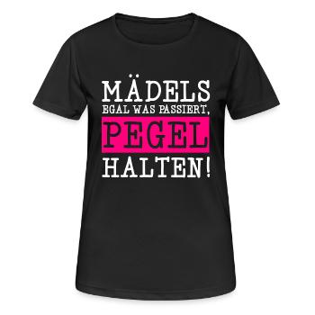 Maedels pegel halten trinken saufen party maedelsa - Frauen T-Shirt atmungsaktiv - Schwarz - Vorne - AI Model Female 172 light (172cm)