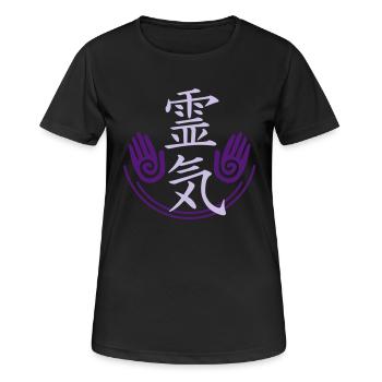 Reiki - Energy - Women's Breathable T-Shirt - black - Front - AI Model Female 172 light (172cm)