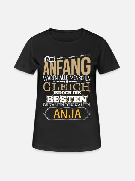 ANJA - die Besten - Frauen T-Shirt atmungsaktiv - Schwarz