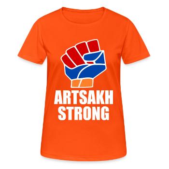 Artsakh strong - T-shirt respirant Femme - orange néon - Devant - AI Model Female 172 dark (172cm)