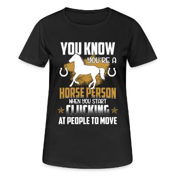 Vous savez que vous êtes une personne de cheval - T-shirt respirant Femme - noir - Devant - AI Model Female 172 light (172cm)
