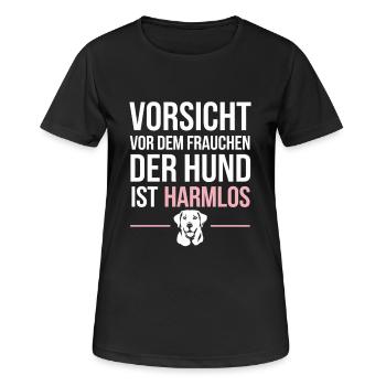 Labrador Fans | Beware of the owner - Women's Breathable T-Shirt - black - Front - AI Model Female 172 light (172cm)