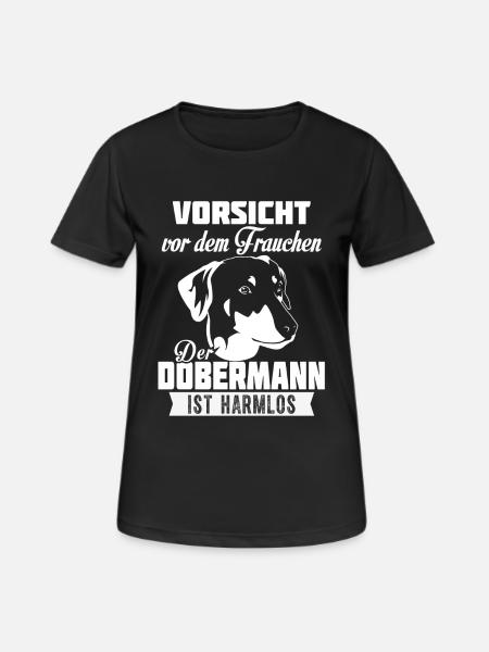 DOBERMANN HÄNGEOHREN - Frauen T-Shirt atmungsaktiv - Schwarz