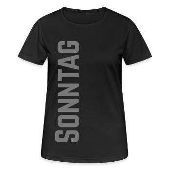 Dimanche en semaine sous forme de texte - T-shirt respirant Femme - noir - Devant - AI Model Female 172 light (172cm)