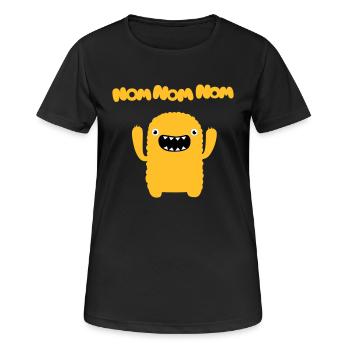Om nom nom nom - T-shirt respirant Femme - noir - Devant - AI Model Female 172 light (172cm)