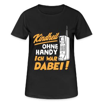 Kindheit ohne Handy ich war dabei - Frauen T-Shirt atmungsaktiv - Schwarz - Vorne - AI Model Female 172 light (172cm)