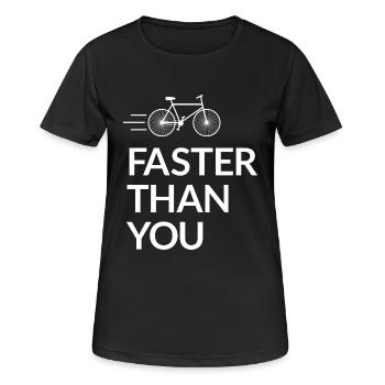 Faster than you - T-shirt respirant Femme - noir - Devant - AI Model Female 172 light (172cm)