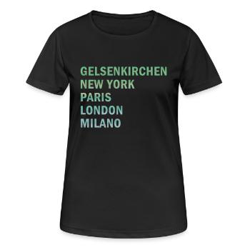 Metropole Gelsenkirchen - Frauen T-Shirt atmungsaktiv - Schwarz - Vorne - AI Model Female 172 light (172cm)