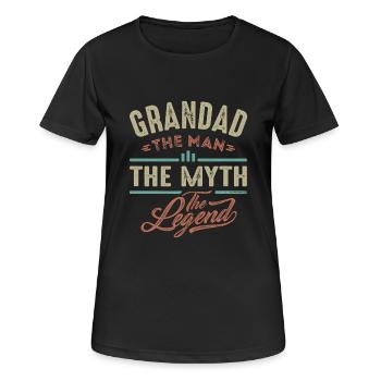 Grandad The Legend - Women's Breathable T-Shirt - black - Front - AI Model Female 172 light (172cm)