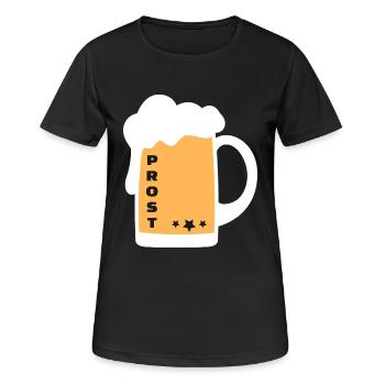 Prost Bier Alkohol Krug - Frauen T-Shirt atmungsaktiv - Schwarz - Vorne - AI Model Female 172 light (172cm)