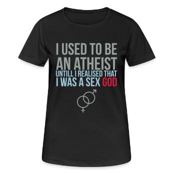 sex god - T-shirt respirant Femme - noir - Devant - AI Model Female 172 light (172cm)