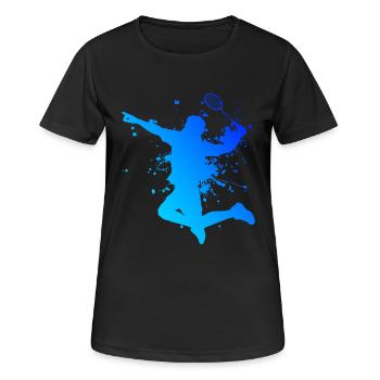 Joueur de badminton Badminton Hommes - T-shirt respirant Femme - noir - Devant - AI Model Female 172 light (172cm)