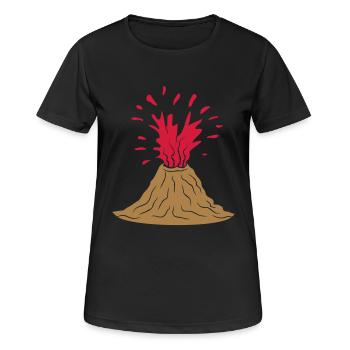 Conception de l’éruption volcanique - T-shirt respirant Femme - noir - Devant - AI Model Female 172 light (172cm)