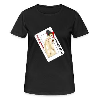 Joker (deck) - Série Casino - T-shirt respirant Femme - noir - Devant - AI Model Female 172 light (172cm)