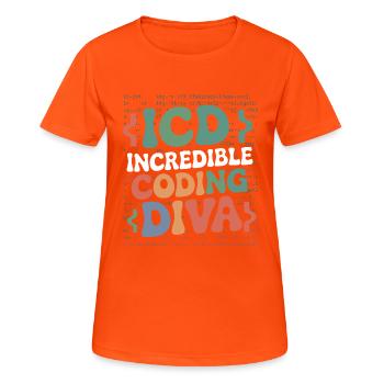 Passionate coding - Women's Breathable T-Shirt - neon orange - Front - AI Model Female 172 dark (172cm)