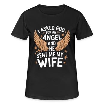 Frau Ehefrau Partnerin Familie Verheiratet - Frauen T-Shirt atmungsaktiv - Schwarz - Vorne - AI Model Female 172 light (172cm)