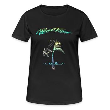 Palmier Kitesurfeur - T-shirt respirant Femme - noir - Devant - AI Model Female 172 light (172cm)