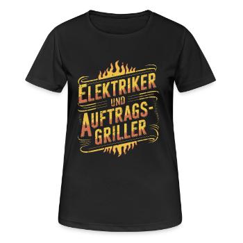 Elektriker und Auftragsgriller - Frauen T-Shirt atmungsaktiv - Schwarz - Vorne - AI Model Female 172 light (172cm)