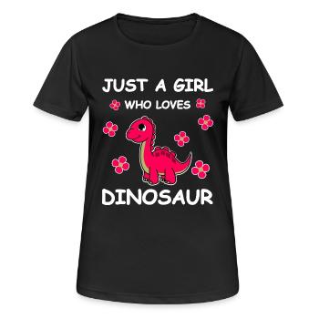 Girl Loves Dinosaur - Women's Breathable T-Shirt - black - Front - AI Model Female 172 light (172cm)