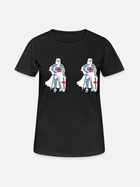 templar knight by Patjila - Frauen T-Shirt atmungsaktiv - Schwarz