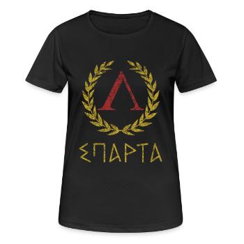 SPARTA IN GREEK - Women's Breathable T-Shirt - black - Front - AI Model Female 172 light (172cm)