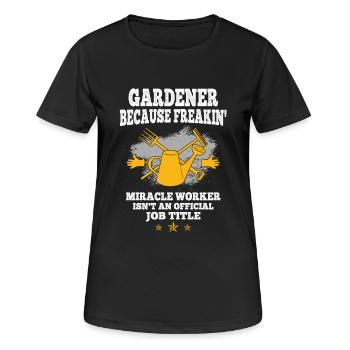 Gärtner - Frauen T-Shirt atmungsaktiv - Schwarz - Vorne - AI Model Female 172 light (172cm)