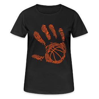 basketball 9 empreinte main hand ma - T-shirt respirant Femme - noir - Devant - AI Model Female 172 light (172cm)