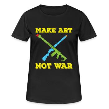 Art Art Peace Peace Déclaration de guerre cadeau - T-shirt respirant Femme - noir - Devant - AI Model Female 172 light (172cm)