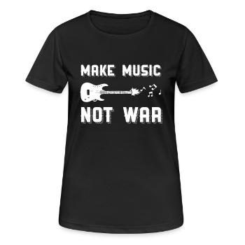Musique Guitare Partition Guerre Paix Déclaration Gesche - T-shirt respirant Femme - noir - Devant - AI Model Female 172 light (172cm)