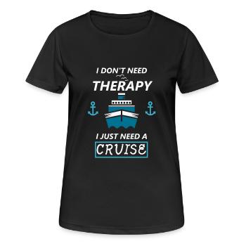 Croisière bateau de croisière thérapie disant drôle - T-shirt respirant Femme - noir - Devant - AI Model Female 172 light (172cm)