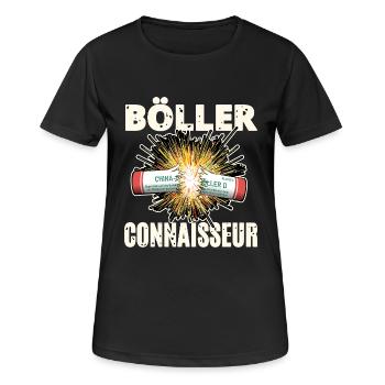 Böller Connaisseur - Frauen T-Shirt atmungsaktiv - Schwarz - Vorne - AI Model Female 172 light (172cm)