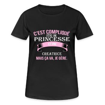 creatrice - T-shirt respirant Femme - noir - Devant - AI Model Female 172 light (172cm)