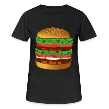 hamburger - T-shirt respirant Femme - noir - Devant - AI Model Female 172 light (172cm)