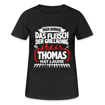 THOMAS - Grill - Frauen T-Shirt atmungsaktiv - Schwarz - Vorne - AI Model Female 172 light (172cm)