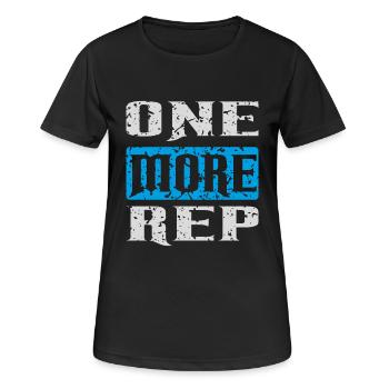 one more rep white blue - Women's Breathable T-Shirt - black - Front - AI Model Female 172 light (172cm)