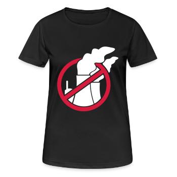 L'énergie nucléaire - non pas avec nous! - T-shirt respirant Femme - noir - Devant - AI Model Female 172 light (172cm)