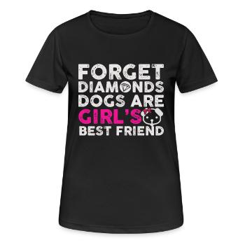 Dog Dogs Pet Pooch Mistress Gift - Women's Breathable T-Shirt - black - Front - AI Model Female 172 light (172cm)