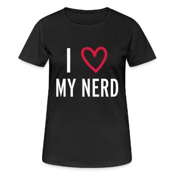 Nerd - T-shirt respirant Femme - noir - Devant - AI Model Female 172 light (172cm)