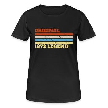 1973 73 Present Bday Birthday - Women's Breathable T-Shirt - black - Front - AI Model Female 172 light (172cm)