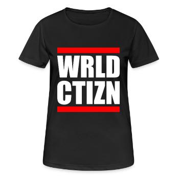 Wrld ctizn - world citizen - Women's Breathable T-Shirt - black - Front - AI Model Female 172 light (172cm)
