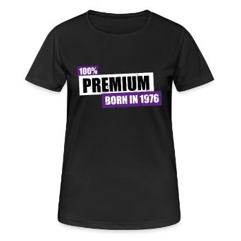 1976 Premium 100 - Birthday bday born - Women's Breathable T-Shirt - black - Front - AI Model Female 172 light (172cm)