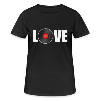 amour de vinyle - T-shirt respirant Femme - noir - Devant - AI Model Female 172 light (172cm)