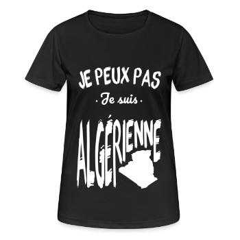 Je peux pas je suis Algérienne - T-shirt respirant Femme - noir - Devant - AI Model Female 172 light (172cm)