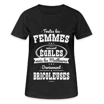 Femmes égales meilleures deviennent bricoleuses - T-shirt respirant Femme - noir - Devant - AI Model Female 172 light (172cm)