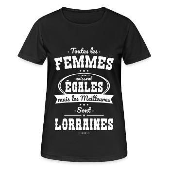 Femmes égales les meilleures sont Lorraines - T-shirt respirant Femme - noir - Devant - AI Model Female 172 light (172cm)