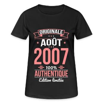 18th Birthday - Original - August 2007 - Women's Breathable T-Shirt - black - Front - AI Model Female 172 light (172cm)