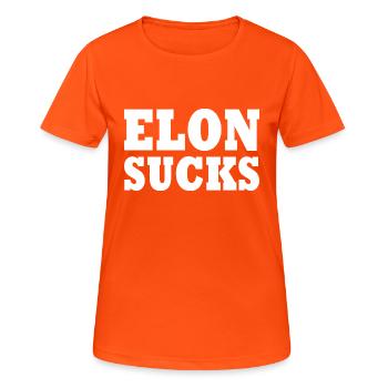 Elon sucks - Frauen T-Shirt atmungsaktiv - Neonorange - Vorne - AI Model Female 172 dark (172cm)