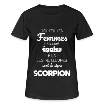 Astrologie - Femmes égales les meilleures scorpion - T-shirt respirant Femme - noir - Devant - AI Model Female 172 light (172cm)